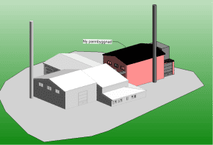 Illustration ny pannbyggnad vid Arbrå värmeverk