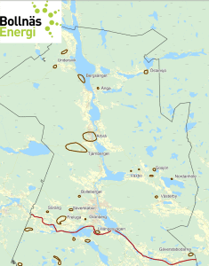 Karta över områden norr